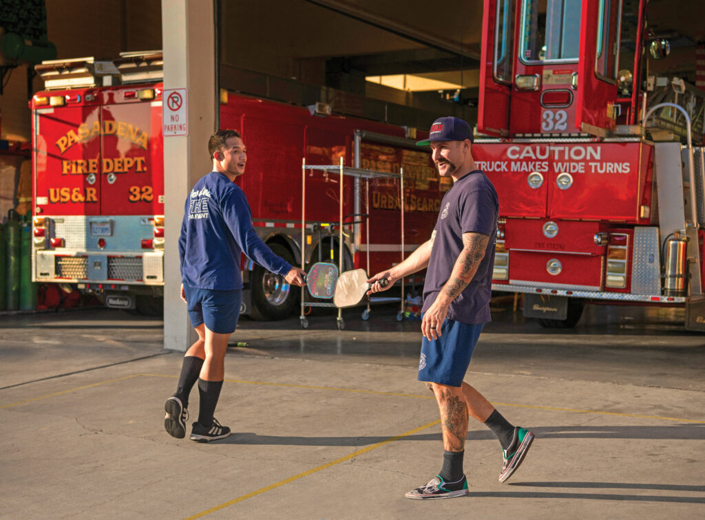 InPickleball | Pasadena firefighters started playing at the station close to a year and a half ago