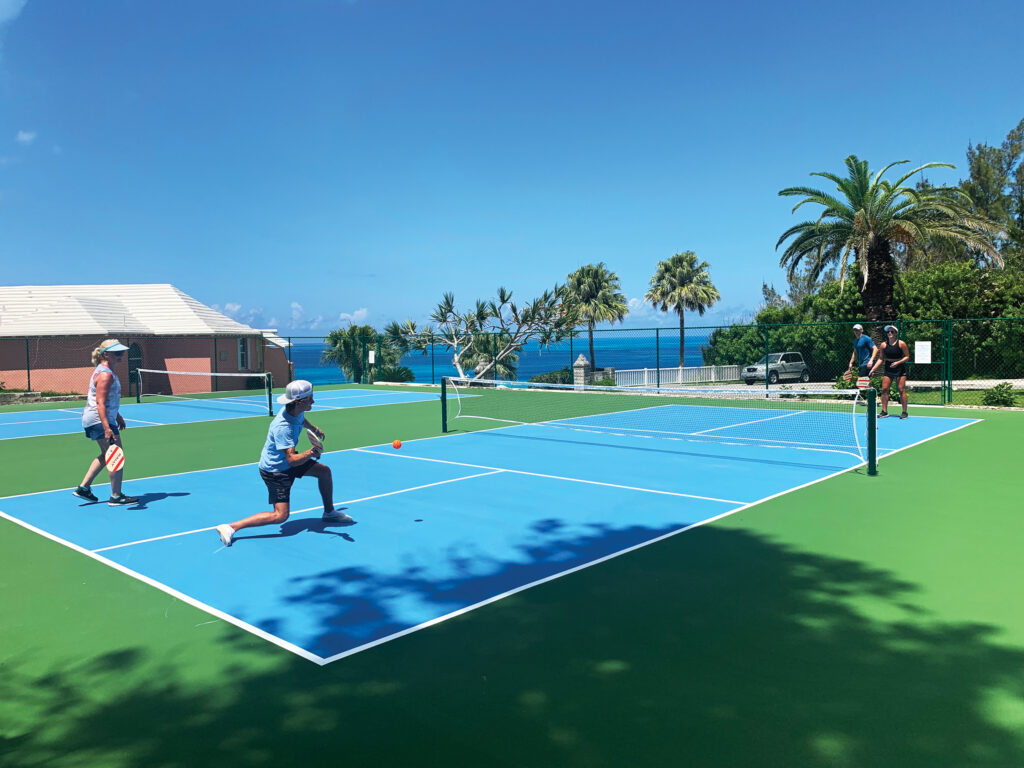 InPickleball | Pickleball Resorts | Pickleball court | Pompano Beach Club, where the courts are oceanside | Southampton, Bermuda