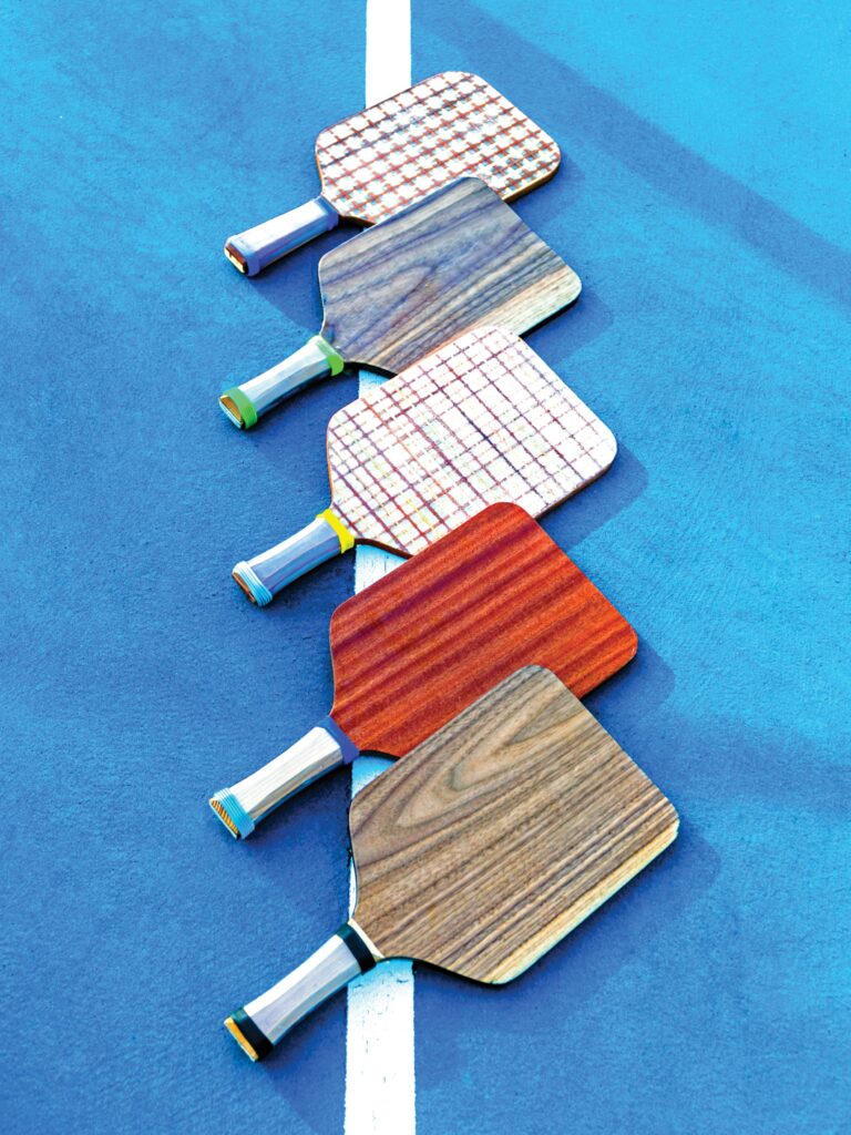 InPickleball | Shipwright uses a variety of woods—birch, mahogany, walnut, spruce, and cedar—in its paddles