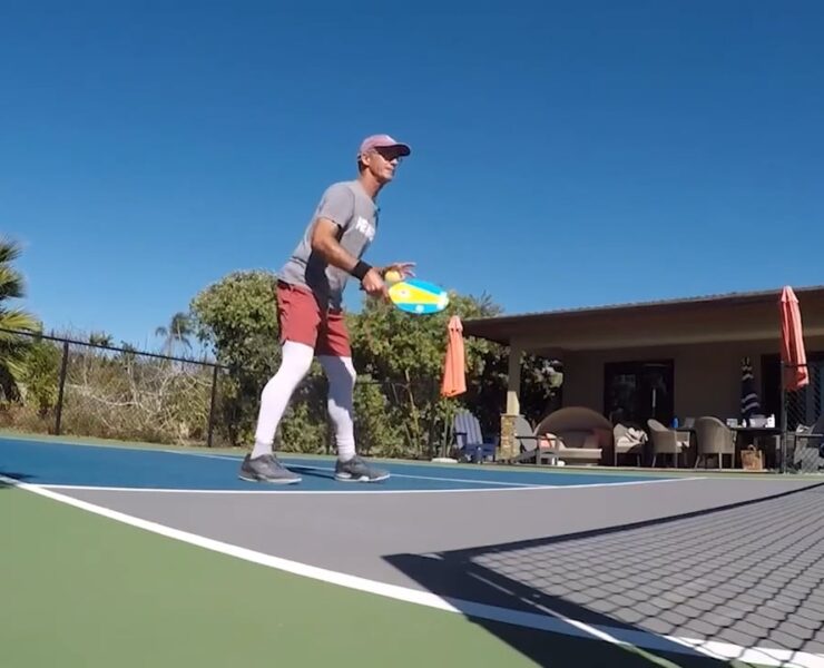 Hitting a Backhand Attack Shot Off a Bounced Ball in Pickleball